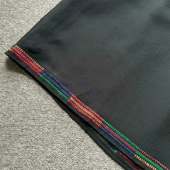 Madewell Black 100% Silk Embroidered Color Stitch Shift Dress XS - Picture 4 of 6